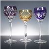 Image 3 : 5pc Bohemian Cut-to-Clear Crystal Wine Glass Set in Assorted Colors