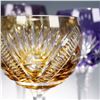 Image 4 : 5pc Bohemian Cut-to-Clear Crystal Wine Glass Set in Assorted Colors