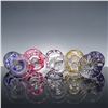 Image 6 : 5pc Bohemian Cut-to-Clear Crystal Wine Glass Set in Assorted Colors