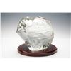 Image 1 : Contemporary Crystal Abstract Freeform Sculpture on Wood Base