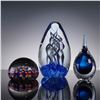 Image 1 : 3pc Blown Art Glass Studio Paperweights