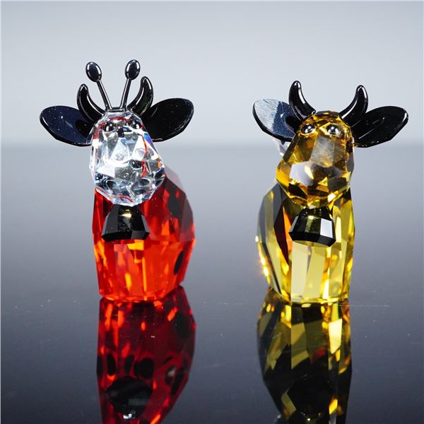 2pc Swarovski Crystal Lovlots Figurines, Bumblebee and Ladybird Mo