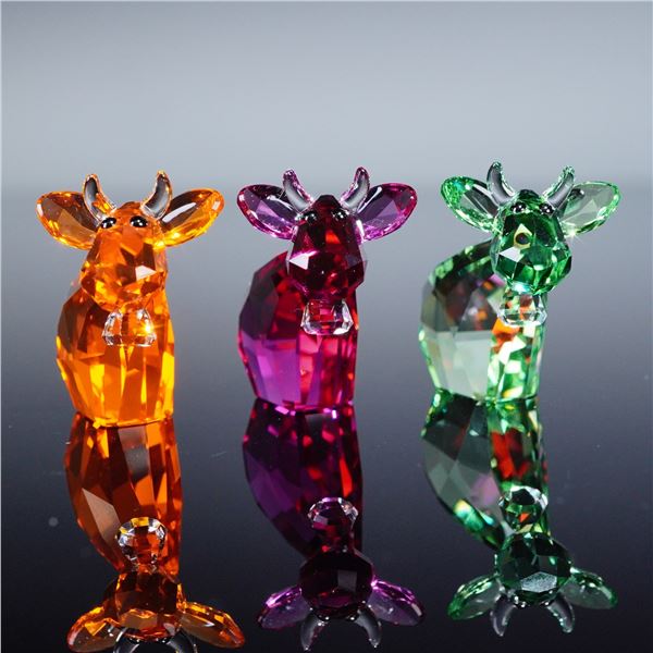 3pc Swarovski Lovlots Colorful Crystal Mini Mo Figurines