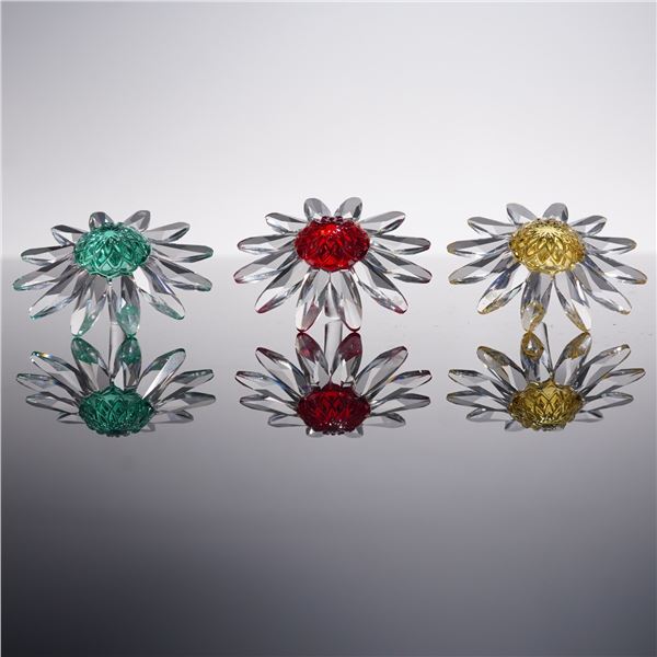 3pc Swarovski Crystal SCS Marguerite Figurines 1999-2001