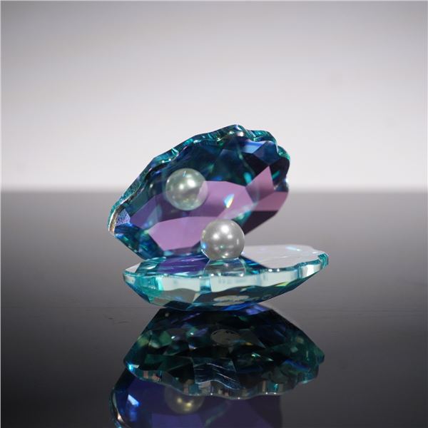 Swarovski Crystal Figurine, Shell with Pearl, Small Blue 1120198