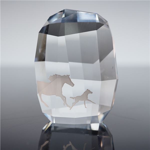 Swarovski SCS Renewal Crystal Paperweight, Horses 5004732
