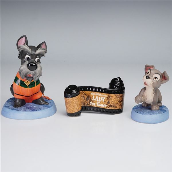 3pc Walt Disney Classics Collection Figurines, Jock, Scamp, and Title Reel
