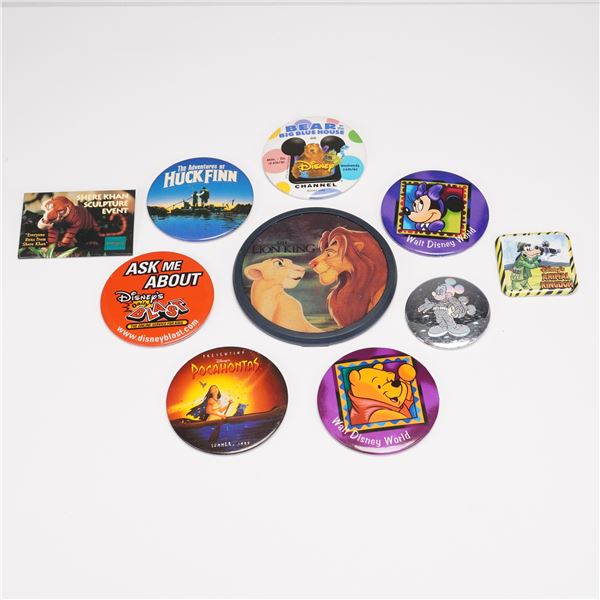 10pc Disney Collectible Pinback Buttons & Event Badges