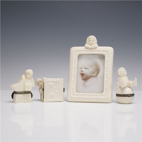 4pc Department 56 Snowbabies Jewelry Boxes and Picture Frame