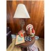 Image 2 : Round Side Table with Lamp, Turkey Figurines, Art and Decorative Basket Cases