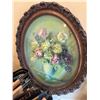Image 2 : Wood Framed Floral Arrangement Behind Convex Glass