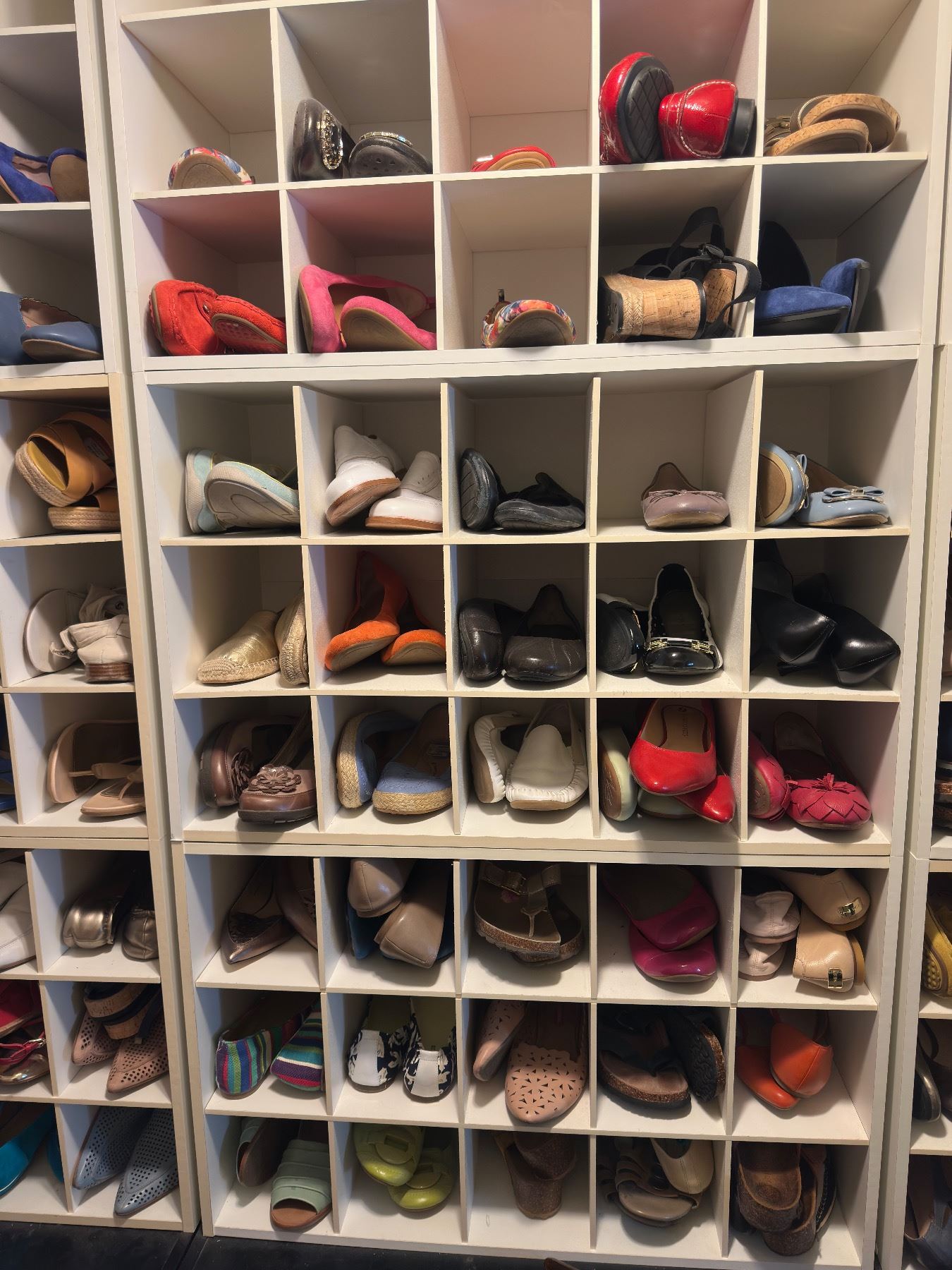 Ladies Store Shoe Rack 3 Piece Shoe Storage Rack with Women's Shoes and Assorted Footwear