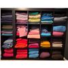 Image 1 : Large Lot of Assorted Fabric and Large 16 Compartment Storage Cabinet 58x15.5x58"
