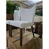 Image 2 : Pair of Muse and Merchant Greg Dining Room Armless Fabric Chairs w Wooden Legs