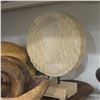 Image 2 : Set Decoration Lot Home Decor:  Wooden Charcuterie Board, Rings, Burl Bowl, and Wood Decorative Art
