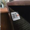 Image 2 : Lot of 2 Wooden Side Tables:  Round 22" Tall & Rectangle Geometric Wood Table 24.5" Tall