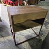 Image 3 : Lot of 2 Nightstands:  Wood Grain & Black w Metal Legs 23.5x15x26"