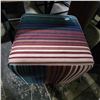 Image 2 : Wood Grain Side Table 18x12x22.5" and Colored Pouf