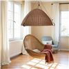 Image 2 : Large Rattan Beautiful Hanging Chandelier 3 Bulb 38" Diameter Across the Bottom