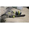 Image 2 : Landscaper Special: 16"  12 Amp Electric Chainsaw & Radley Edger w 3x 20V Batteries & Double Charger