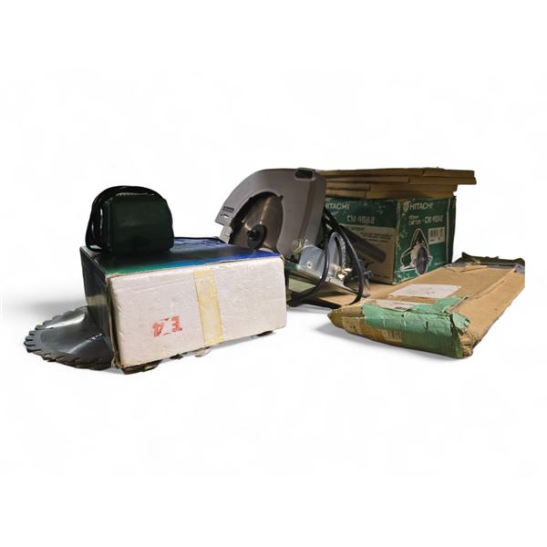 Tool Lot: Hitachi 4" &  9" Wet/Dry Saws, Hitachi Drill, Pex Crimper, Ryobi Sander, Dewalt Drill