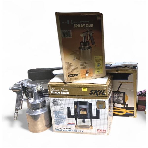 Tool Lot: Paint Sprayers, Router, Brad Nailer, Work Light and More