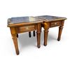 Image 2 : Group of 3 - Glass Top Coffee Table & 2 Glass Top End Tables