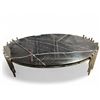 Image 1 : Black Marble-Style Oval Coffee Table