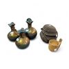 Image 1 : Set of Decorative Pottery Vases with Accents & Woven Basket