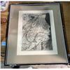 Image 2 : Group of Misc - Wood Decor w/Basket, Shells, Framed Pictures, Etc.