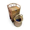 Image 1 : Wicker Furniture & Basket Set - Rattan 3-Drawer Storage Tower with Matching Woven Baskets