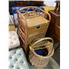 Image 2 : Wicker Furniture & Basket Set - Rattan 3-Drawer Storage Tower with Matching Woven Baskets
