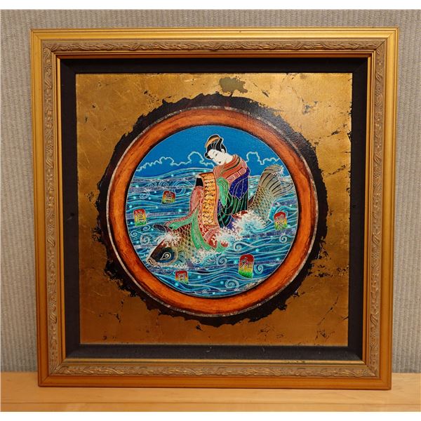 Original Acrylic Painting by Matthew Smith, Signed, Wood Framed 23" x 23"