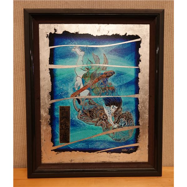 Asian Artwork by Matthew Smith, Wood Framed 23" x 28"