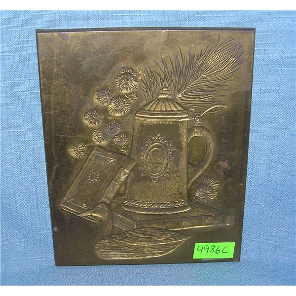 Solid bronze colonial style engraving plate
