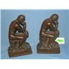 Image 1 : The Thinker solid bronze figural book ends