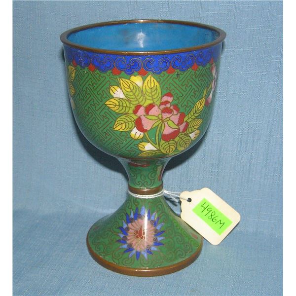 Cloizenne over bronze floral goblet