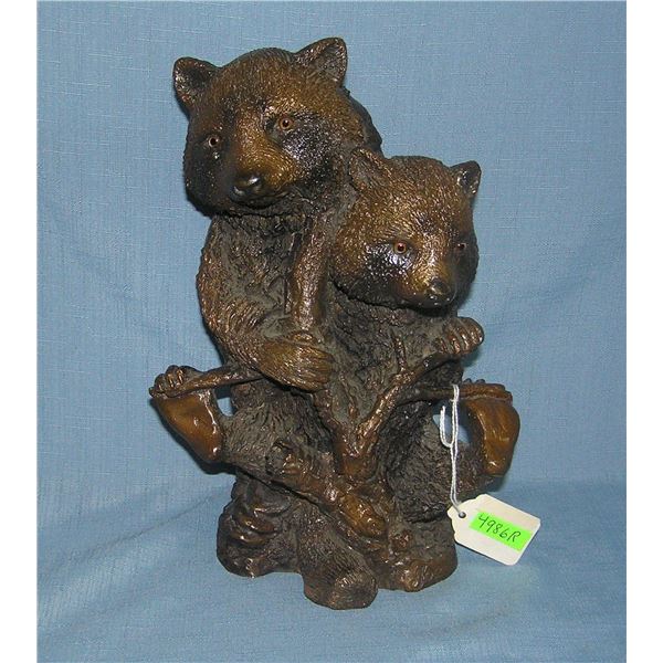 Bronze bear group figure