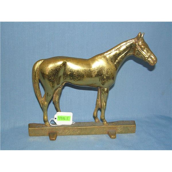Solid brass horse doorstop marked CRK 1949
