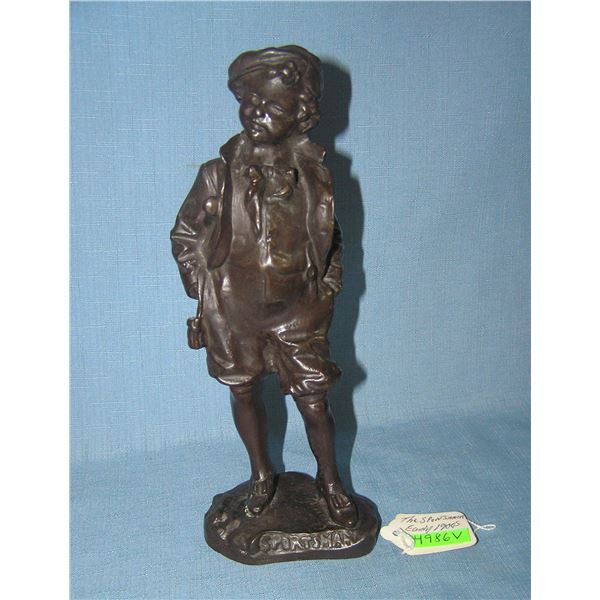 The sportsman signed bronze figure