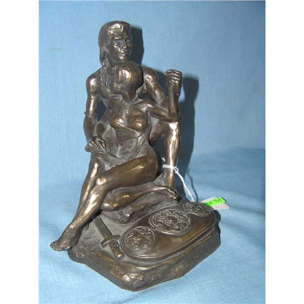 Diarmuid and Grainne bronzed over ceramic figure