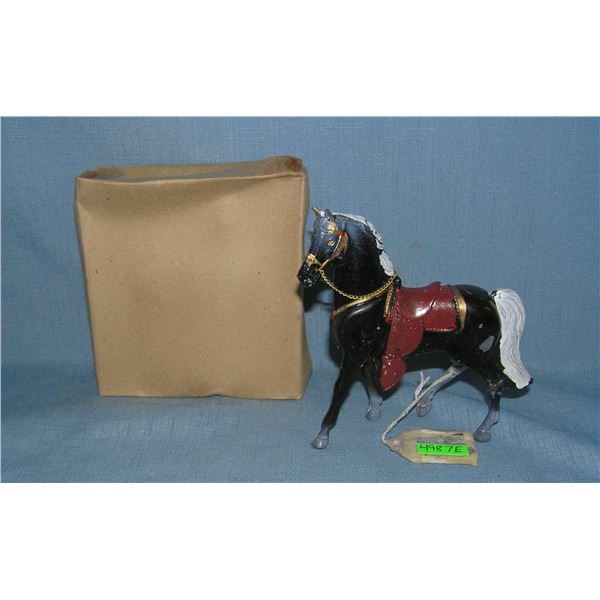 Hand painted cast metal western style horse with original box