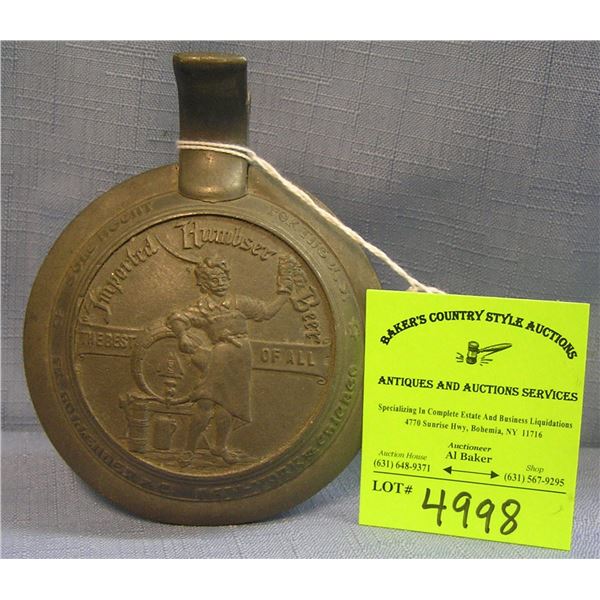 Early German pewter advertising beer stein