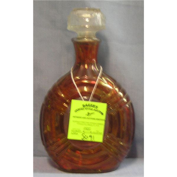 Vintage cranberry and clear liquor decanter