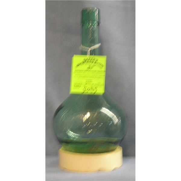 Vintage molded green glass decanter