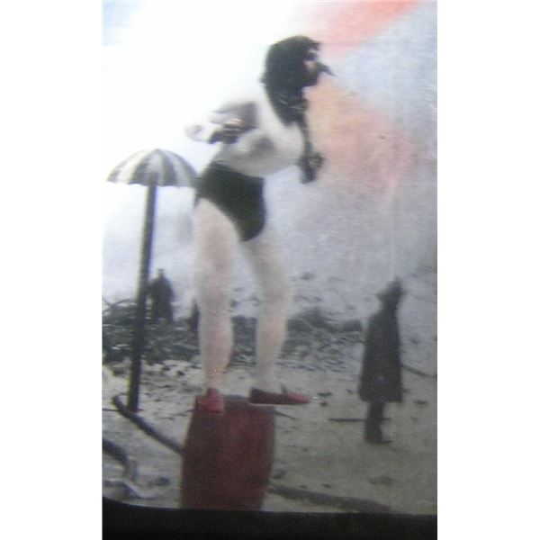 Antique fire department glass magic lantern slide