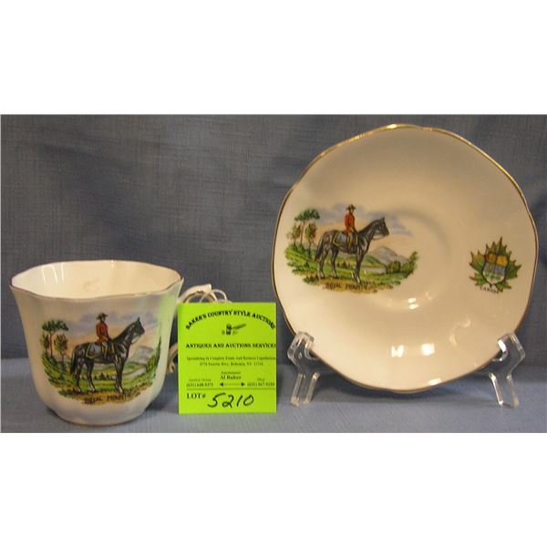 Canadian mounted police cup and saucer set