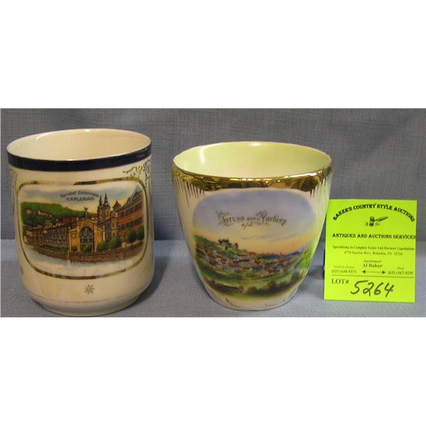 Pair of great early souvenir cups of Germany