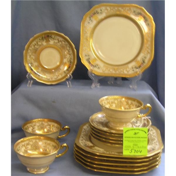 Tucker and Lichtman cup, saucer and plate set