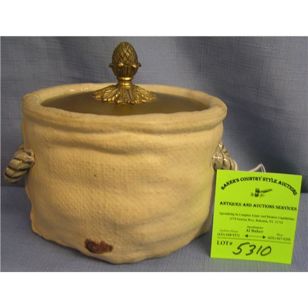 High quality porcelain tobacco jar with brass cover